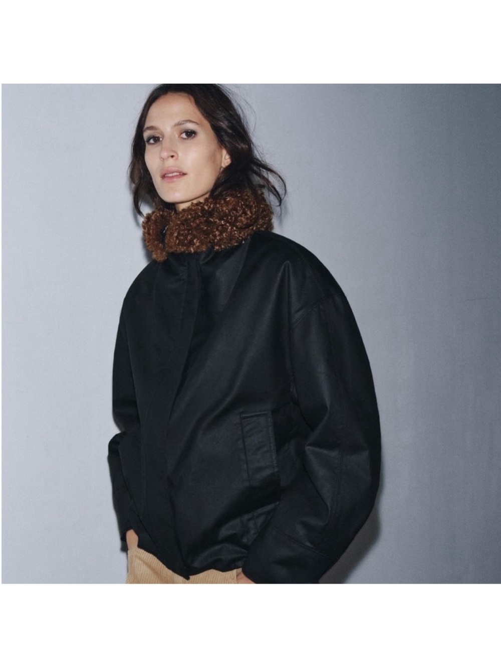 ZARA FLEECE BOMBER JACKET